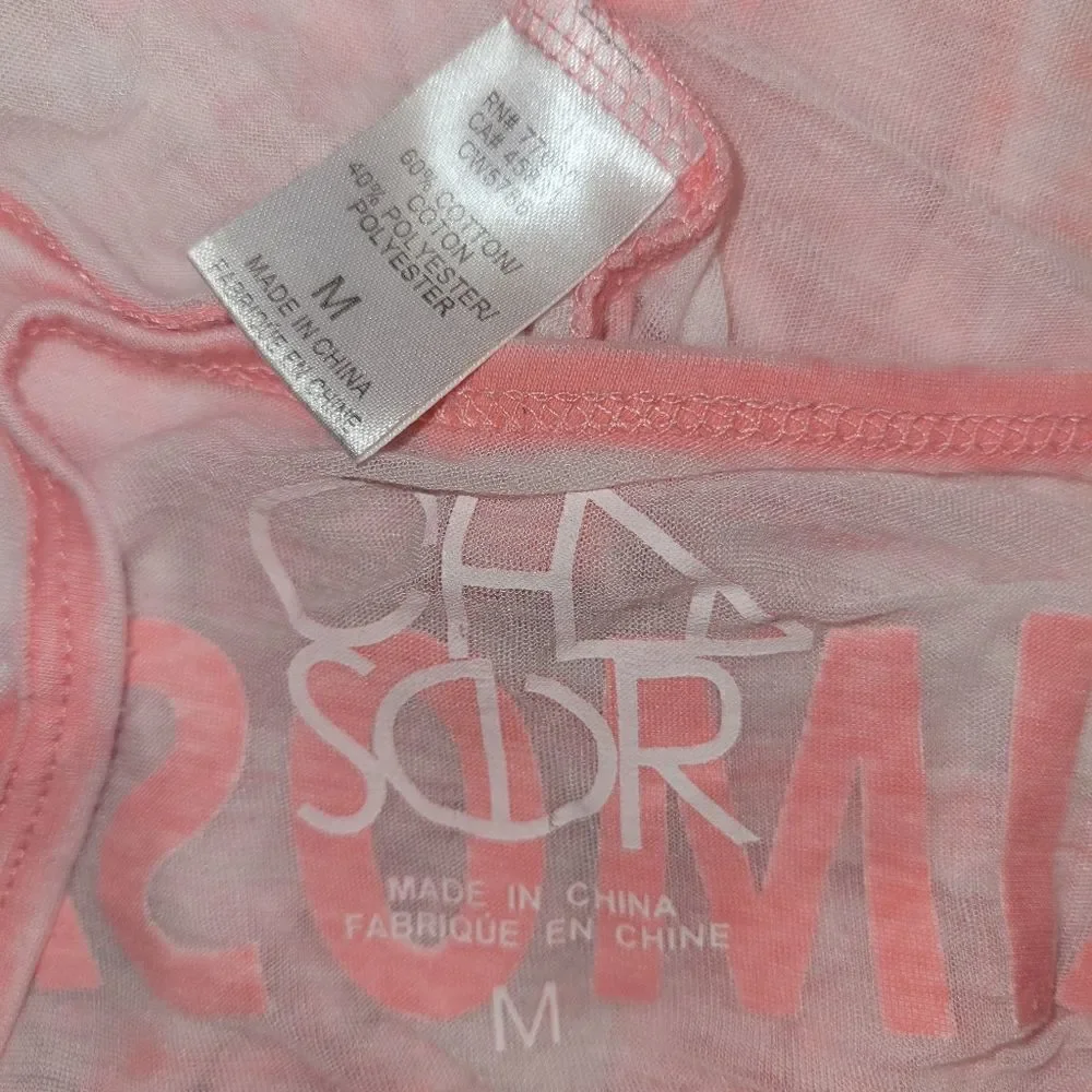 CHASER Mimosas All Day Pink Burnout Tank Top M